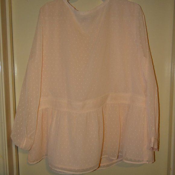 Loft Plus Blush Dot Flowy Blouse - Picture 3 of 4